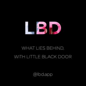What Lies Behind, with Little Black Door-logo