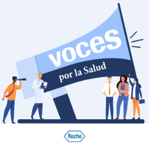 Voces por la salud, un podcast de Roche-logo