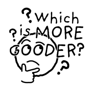 Which Is More Gooder?-logo