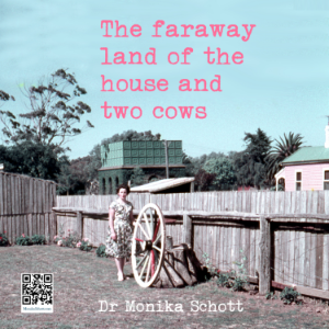 The faraway land of the house and two cows