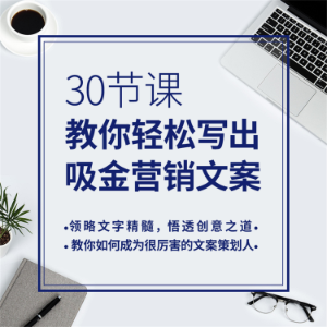 30节课，教你轻松写出吸金营销方案