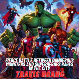 Fierce Battle Between Dangerous Monsters And Superheroes Rages In The City