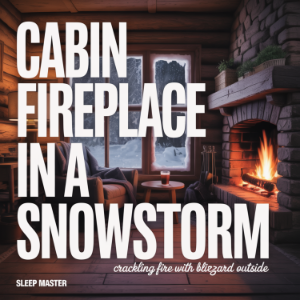 Cabin Fireplace in a Snowstorm